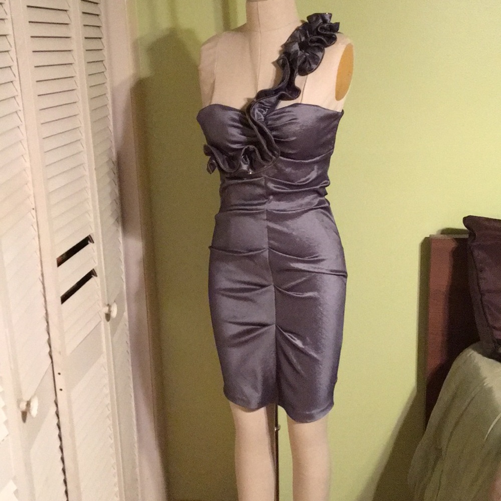Exaggerated one shoulder dress